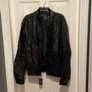 EXPRESS MEN’S FAUX LEATHER JACKET  IN Black size XL New
